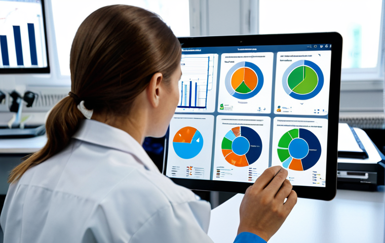 Environmental Assessment** A professional environmental scientist in appropriate attire, reviewing data on a tablet in a well-lit laboratory. Background: charts and graphs displaying environmental impact assessments. Focus on data analysis and scientific rigor. Safe for work, appropriate content, fully clothed, professional. Perfect anatomy, correct proportions, natural pose, high quality. **