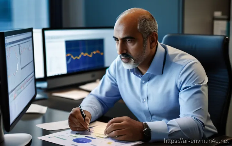 환경관리사 일일 업무 일지 - **Prompt:** A highly detailed, realistic image of an environmental manager in his late 40s, a man of...