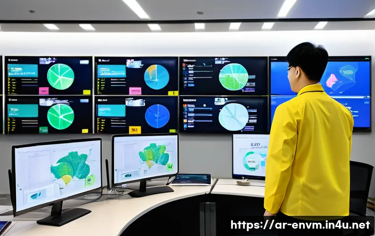 환경관리사와 관련된 국내 정책 동향 - A modern environmental training center in South Korea, featuring a diverse group of adult profession...