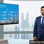 환경관리사 자격증 활용 사례 - A professional Arab environmental manager in formal attire standing confidently in a modern governme...
