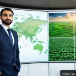 환경관리사 직업의 장단점 - A professional Middle Eastern environmental manager in business attire wearing a suit with a visible...